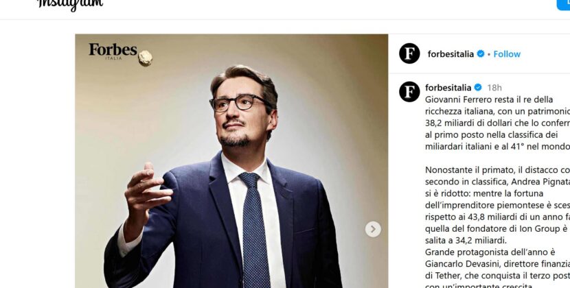 „Mister Nutella”, proprietarul gigantului Ferrero, rămâne cel mai bogat italian