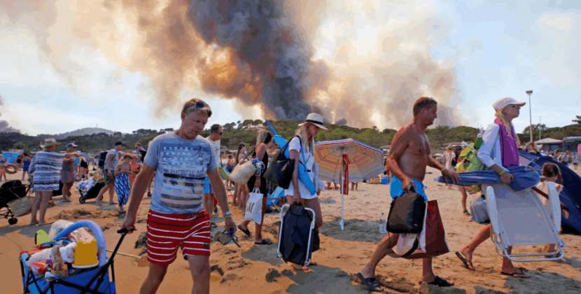 Flăcările fac ravagii în Europa și forțează turiștii să schimbe locația