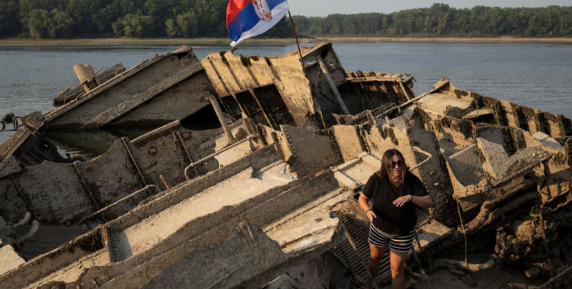 Dunărea atinge niveluri scăzute record. Epavele unor nave de război din Al Doilea Război Mondial au reapărut la suprafață